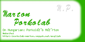 marton porkolab business card